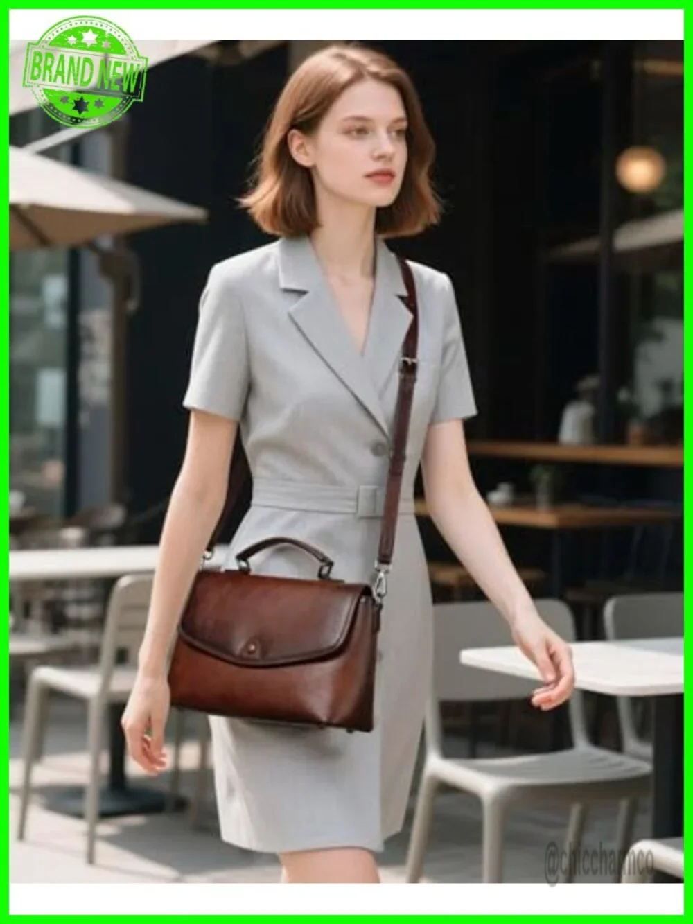 Genuine Leather Crossbody Satchel Handbag Flap Shoulder Bag Top Handle